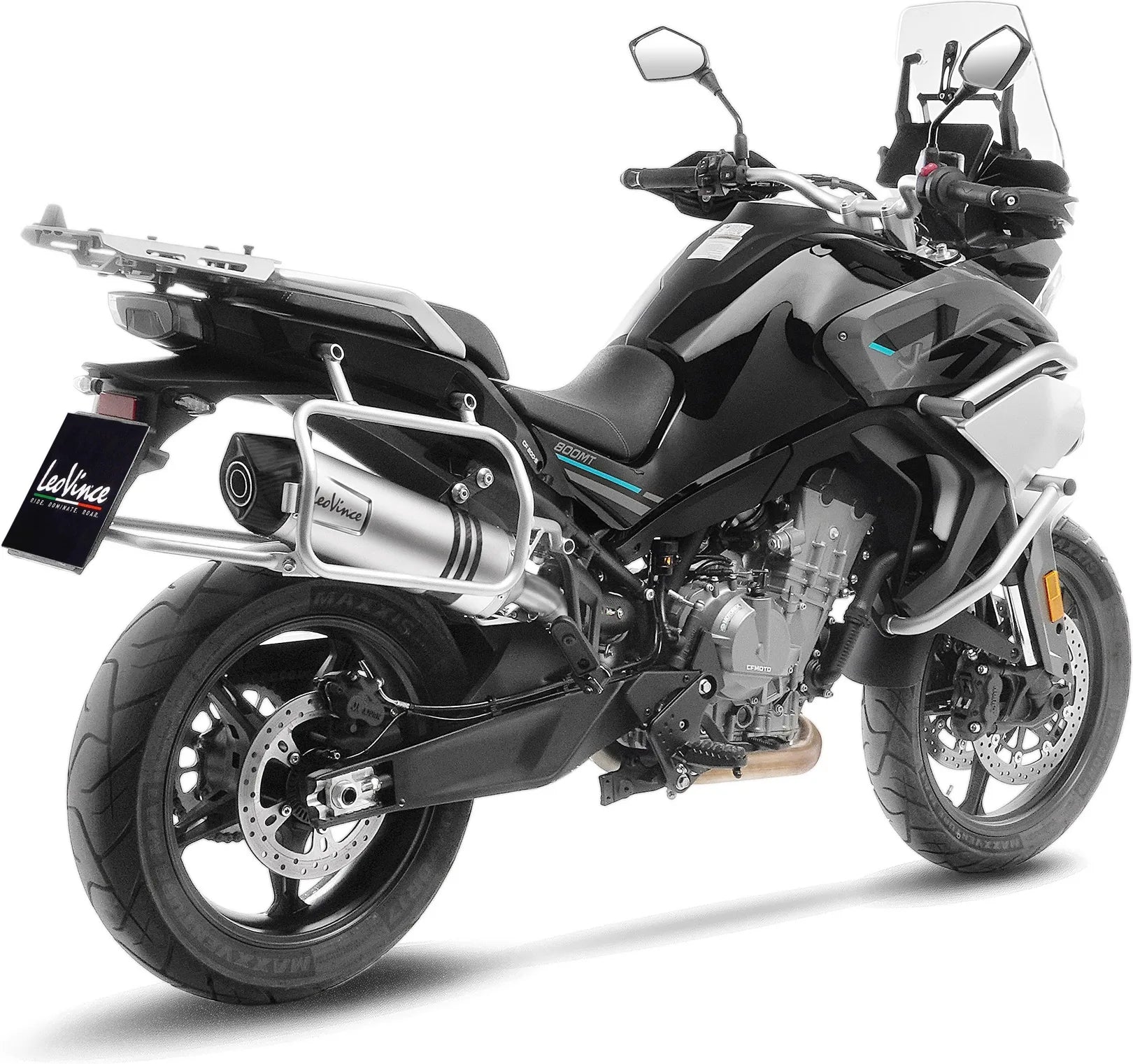 Terminale Di Scarico Con Omologazione Suono Lv One Evo Acciaio Fondello Carbonio - Leovince Compatibile Con Cfmoto 800 Mt Sport (2025-2026)