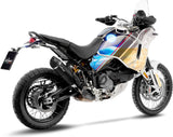 Terminale Di Scarico Senza Omologazione Suono Lv One Evo Acciaio Nero Fondello Carbonio - Leovince Compatibile Con Ducati Desert-X (2022-2024)