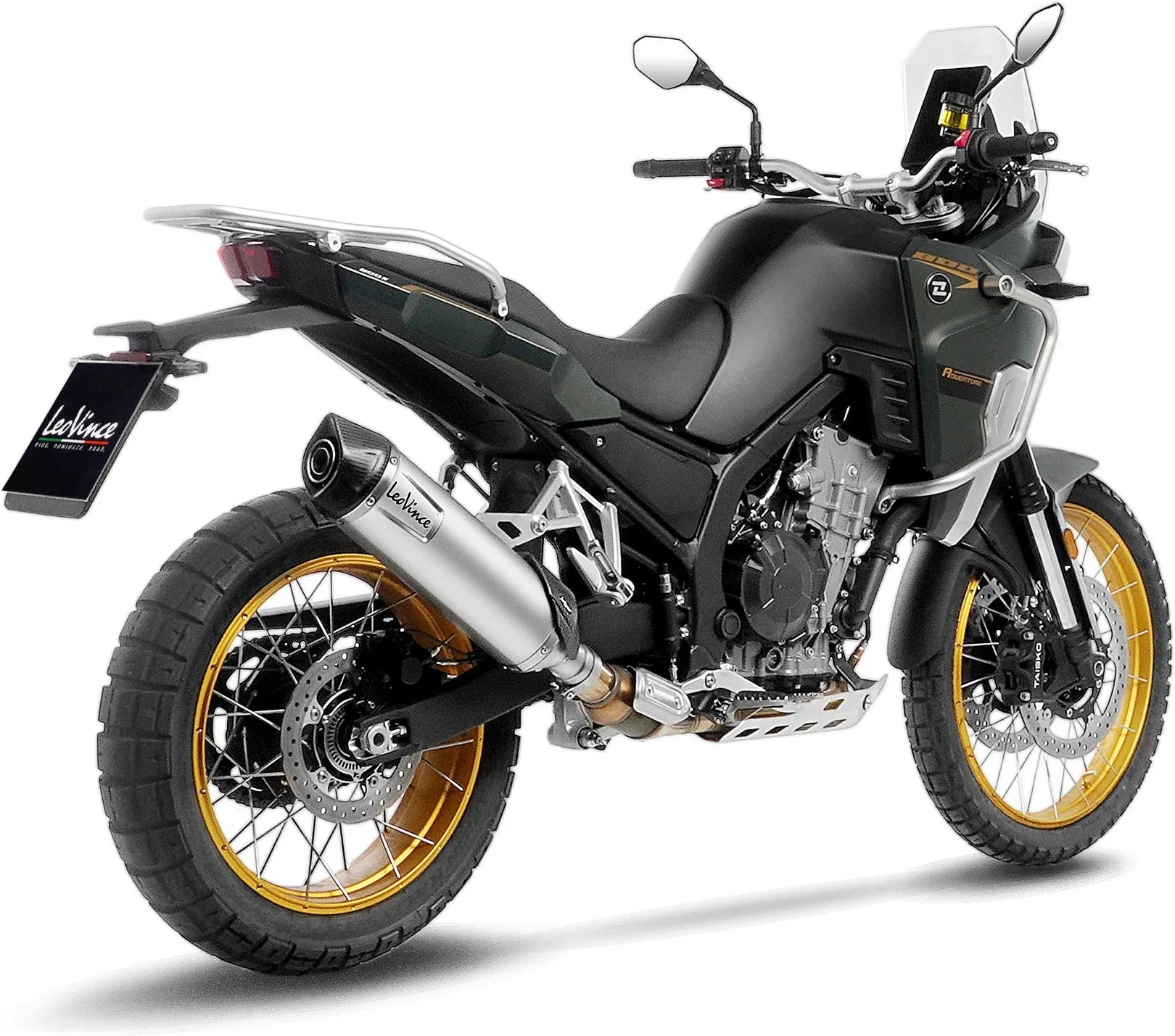 Terminale Di Scarico Senza Omologazione Suono Lv One Evo Acciaio Fondello Carbonio - Leovince Compatibile Con Kove Moto 800 X Pro - Adv (2024-2026)