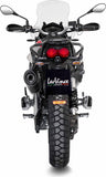 Exhaust Tip Without Sound Certification Lv One Evo Steel Black Carbon Fiber End Cap - Leovince Compatible With Moto Guzzi V85 Tt (2019-2023)