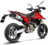 Doppio Terminale Di Scarico Senza Omologazione Suono Lv Pro Acciaio Fondello Carbonio - Leovince Compatibile Con Ducati Hypermotard 698 Mono (2024-2026)
