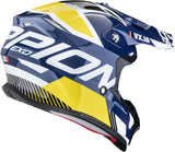 Casco Off-Road Per Moto Scorpion Exo Vx-16 Evo Air Polycarbonate Bianco Blu Giallo Analog Taglia L