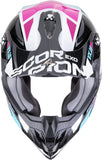Casco Off-Road Per Moto Scorpion Exo Vx-16 Evo Air Polycarbonate Nero Metallizzato Blu Rosa Analog Taglia M