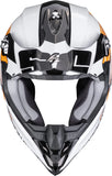 Casco Off-Road Per Moto Scorpion Exo Vx-16 Evo Air Polycarbonate Nero Arancione Lignes Taglia Xs