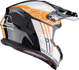 Casco Off-Road Per Moto Scorpion Exo Vx-16 Evo Air Polycarbonate Nero Arancione Lignes Taglia L
