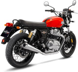 Doppio Terminale Di Scarico Senza Omologazione Suono Classic Racer Acciaio Fondello Acciaio - Leovince Compatibile Con Royal Enfield Interceptor 650 (2019-2026)