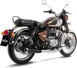 Terminale Di Scarico Senza Omologazione Suono Classic Racer Acciaio Nero Fondello Acciaio - Leovince Compatibile Con Royal Enfield Meteor 350 (2021-2024)