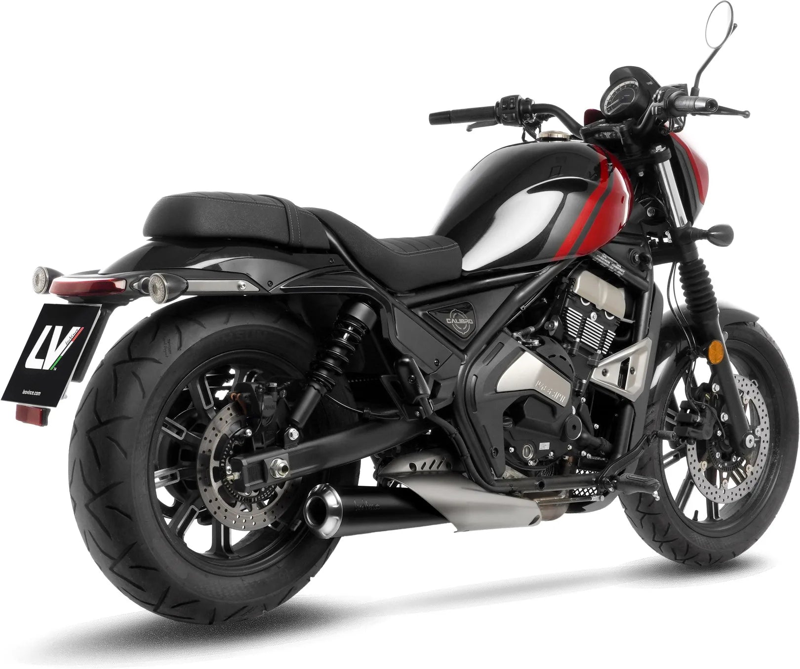 Terminale Di Scarico Senza Omologazione Suono Classic Racer Acciaio Nero Fondello Acciaio - Leovince Compatibile Con Moto Morini Calibro Bagger (2024-2026)