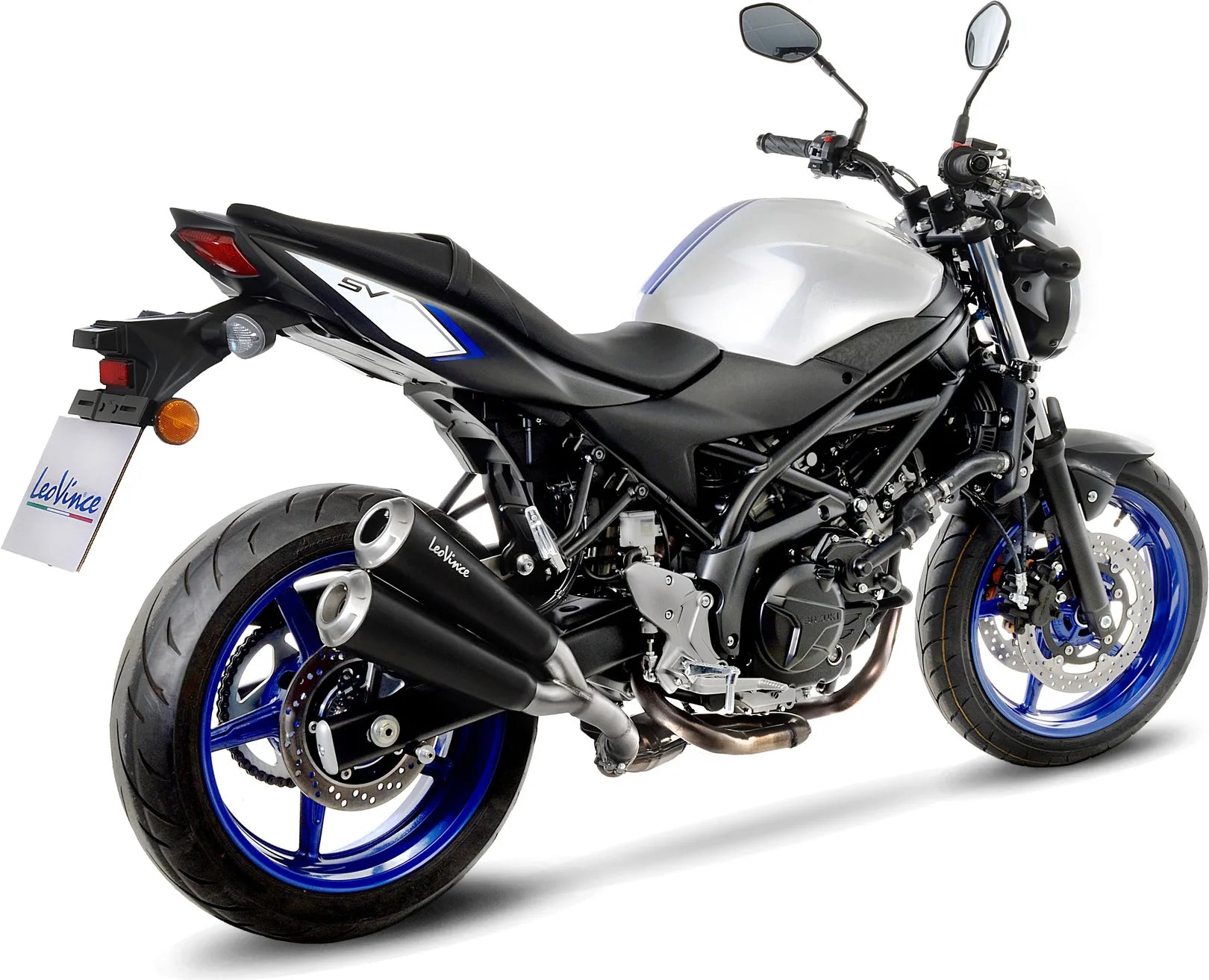 Terminale Di Scarico Con Omologazione Suono Gp Duals Acciaio Fondello Acciaio - Leovince Compatibile Con Suzuki Sv 650 X (2018-2023)