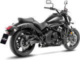 Impianto Di Scarico Completo Non Catalizzato E Senza Omologazione Suono Gp One Acciaio Full Nero Fondello Acciaio - Leovince Compatibile Con Kawasaki Vulcan 650 S (2017-2020)