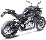 Terminale Di Scarico Con Omologazione Suono Lv-10 Acciaio Nero Fondello Acciaio - Leovince Compatibile Con Kawasaki Z 900 A2 (2018-2024)