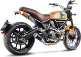 Terminale Di Scarico Senza Omologazione Suono Lv-10 Acciaio Nero Fondello Acciaio - Leovince Compatibile Con Ducati Scrambler 800 Classic (2015-2016)