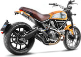 Terminale Di Scarico Senza Omologazione Suono Lv-10 Acciaio Full Nero Fondello Acciaio Nero - Leovince Compatibile Con Ducati Scrambler 800 - Full Throttle (2017-2020)