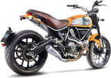 Terminale Di Scarico Senza Omologazione Suono Lv-10 Acciaio Fondello Acciaio - Leovince Compatibile Con Ducati Scrambler 800 - Full Throttle (2017-2020)