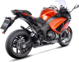 Doppio Terminale Di Scarico Senza Omologazione Suono Lv-10 Acciaio Nero Fondello Acciaio - Leovince Compatibile Con Kawasaki Z 1000 Sx (2010-2016)