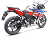 Terminale Di Scarico Senza Omologazione Suono Lv-10 Acciaio Nero Fondello Acciaio - Leovince Compatibile Con Honda Cbr 300 R (2014-2017)