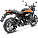 Terminale Di Scarico Con Omologazione Suono Lv-10 Acciaio Nero Fondello Acciaio - Leovince Compatibile Con Kawasaki Z 900 Rs (2018-2024)
