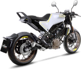 Terminale Di Scarico Senza Omologazione Suono Lv-10 Acciaio Nero Fondello Acciaio - Leovince Compatibile Con Husqvarna Svartpilen 401 (2018-2019)