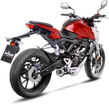 Impianto Di Scarico Completo Non Catalizzato E Senza Omologazione Suono Lv-10 Acciaio Nero Fondello Acciaio - Leovince Compatibile Con Honda Cb 125 R Neo Sports Café (2018-2020)