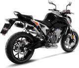 Doppio Terminale Di Scarico Senza Omologazione Suono Lv-10 Acciaio Nero Fondello Acciaio - Leovince Compatibile Con Ktm 790 Duke - L A2 (2018-2020)