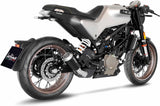 Terminale Di Scarico Senza Omologazione Suono Lv-10 Acciaio Nero Fondello Acciaio - Leovince Compatibile Con Husqvarna Svartpilen 125 (2021-2023)