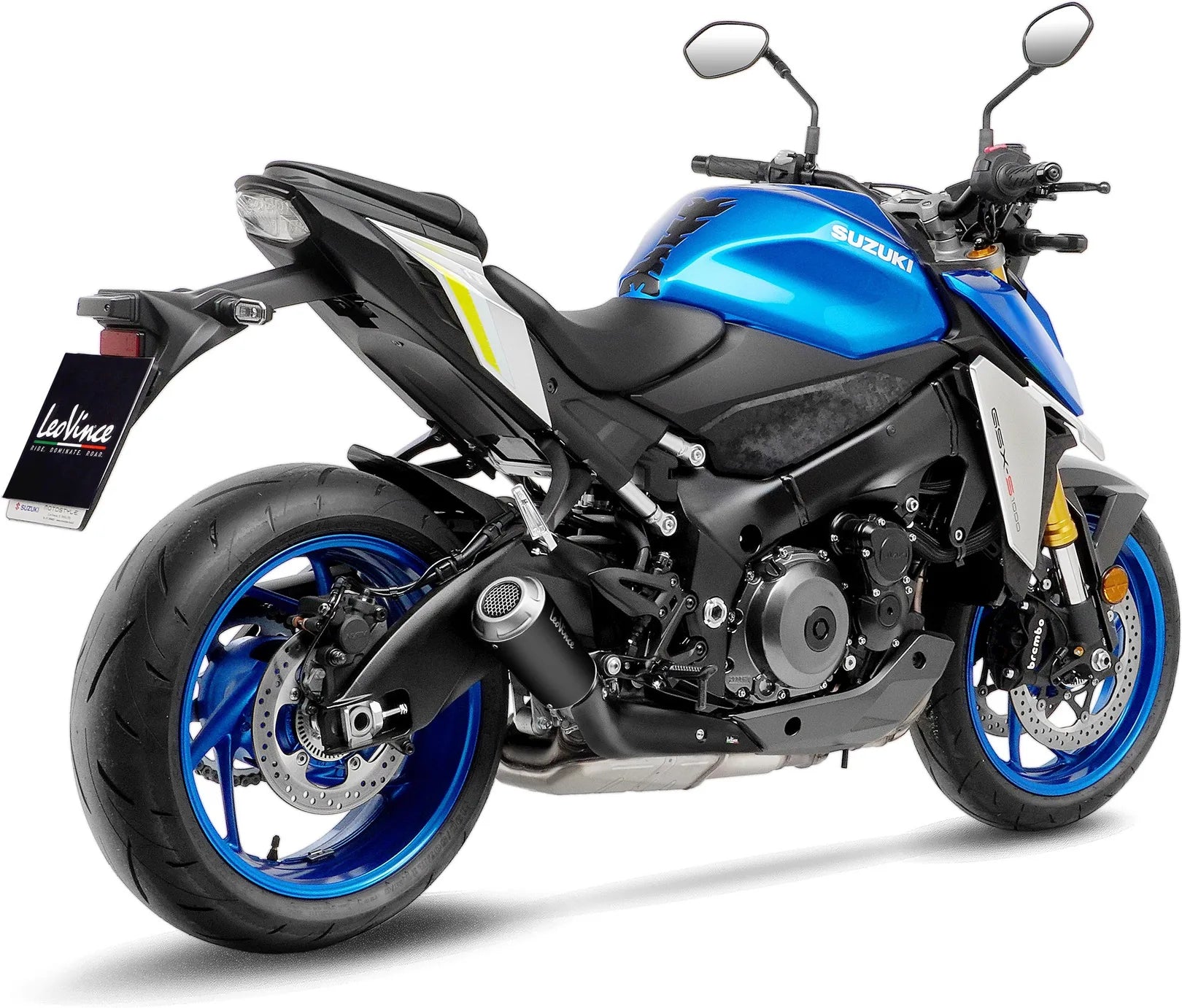 Terminale Di Scarico Con Omologazione Suono Lv-10 Acciaio Nero Fondello Acciaio - Leovince Compatibile Con Suzuki Gsx-S 950 (2021-2023)