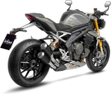 Doppio Terminale Di Scarico Con Omologazione Suono Lv-10 Acciaio Nero Fondello Acciaio - Leovince Compatibile Con Triumph Speed Triple 1200 Rr - Rs (2021-2024)