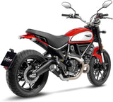 Exhaust Tip Without Sound Certification Lv-10 Carbon Fiber Stainless Steel End Cap - Leovince Compatible With Ducati Scrambler 800 Urban Motard (2021-2022)