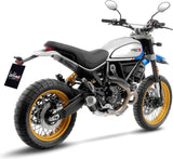 Terminale Di Scarico Senza Omologazione Suono Lv-10 Acciaio Nero Fondello Acciaio - Leovince Compatibile Con Ducati Scrambler 800 Desert Sled (2021-2022)