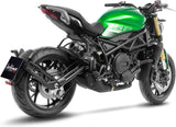 Terminale Di Scarico Con Omologazione Suono Lv-10 Acciaio Full Nero Fondello Acciaio Nero - Leovince Compatibile Con Benelli 752 S (2019-2024)