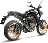 Impianto Di Scarico Completo Non Catalizzato E Senza Omologazione Suono Lv-10 Acciaio Nero Fondello Acciaio - Leovince Compatibile Con Yamaha Mt-07 (2021-2024)