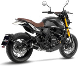 Terminale Di Scarico Senza Omologazione Suono Lv-10 Acciaio Nero Fondello Acciaio - Leovince Compatibile Con Moto Morini Seiemmezzo Scr - Str - A2 (2023-2024)
