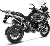 Terminale Di Scarico Con Omologazione Suono Lv-12 Acciaio Nero Fondello Carbonio - Leovince Compatibile Con Bmw R 1200 Gs (2013-2016)