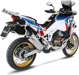 Terminale Di Scarico Con Omologazione Suono Lv-12 Acciaio Fondello Carbonio - Leovince Compatibile Con Honda Crf 1100 L Africa Twin Dct (2020-2023)