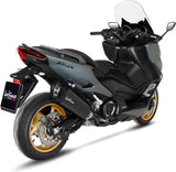 Impianto Di Scarico Completo Catalizzato E Con Omologazione Suono Lv-12 Acciaio Full Nero Fondello Carbonio - Leovince Compatibile Con Yamaha Xp 560 T-Max Tech Max (2020-2024)