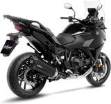 Terminale Di Scarico Con Omologazione Suono Lv-12 Acciaio Nero Fondello Carbonio - Leovince Compatibile Con Honda Nt 1100 (2022-2024)