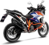 Terminale Di Scarico Senza Omologazione Suono Lv-12 R Acciaio Nero Fondello Carbonio - Leovince Compatibile Con Ktm 1290 Super Adventure R - S (2021-2024)