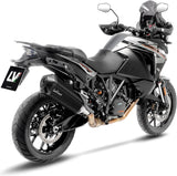 Terminale Di Scarico Senza Omologazione Suono Lv-12 R Acciaio Nero Fondello Carbonio - Leovince Compatibile Con Ktm 1050 Adventure (2015-2016)
