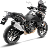 Terminale Di Scarico Senza Omologazione Suono Lv-12 R Acciaio Fondello Carbonio - Leovince Compatibile Con Ktm 1190 Adventure - R (2013-2016)