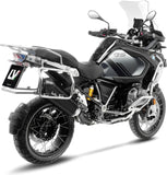 Terminale Di Scarico Senza Omologazione Suono Lv-12 R Acciaio Nero Fondello Carbonio - Leovince Compatibile Con Bmw R 1200 Gs Adventure (2017-2018)