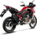 Terminale Di Scarico Con Omologazione Suono Lv-12 R Acciaio Nero Fondello Carbonio - Leovince Compatibile Con Honda Crf 1100 L Africa Twin Adventure Sports (2020-2023)