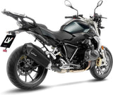 Terminale Di Scarico Con Omologazione Suono Lv-12 R Acciaio Nero Fondello Carbonio - Leovince Compatibile Con Bmw R 1250 - Rs (2019-2025)