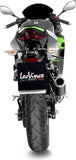 Exhaust Tip Without Sound Certification Lv Corsa Steel Black Stainless Steel End Cap - Leovince Compatible With Kawasaki Z 400 (2019-2021)