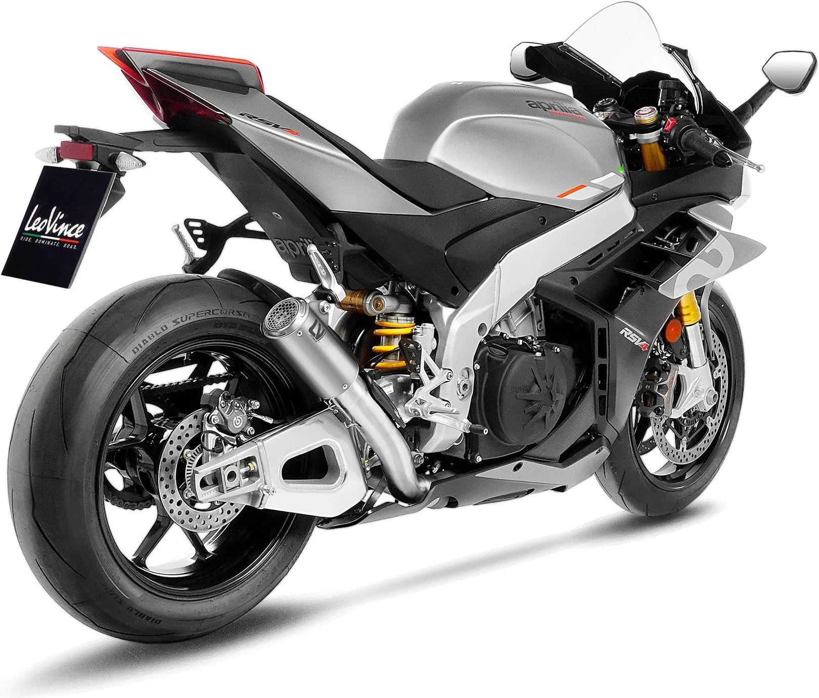 Terminale Di Scarico Senza Omologazione Suono Lv Corsa S Titanio Fondello Acciaio - Leovince Compatibile Con Aprilia Rsv4 1000 Rr (2019-2020)