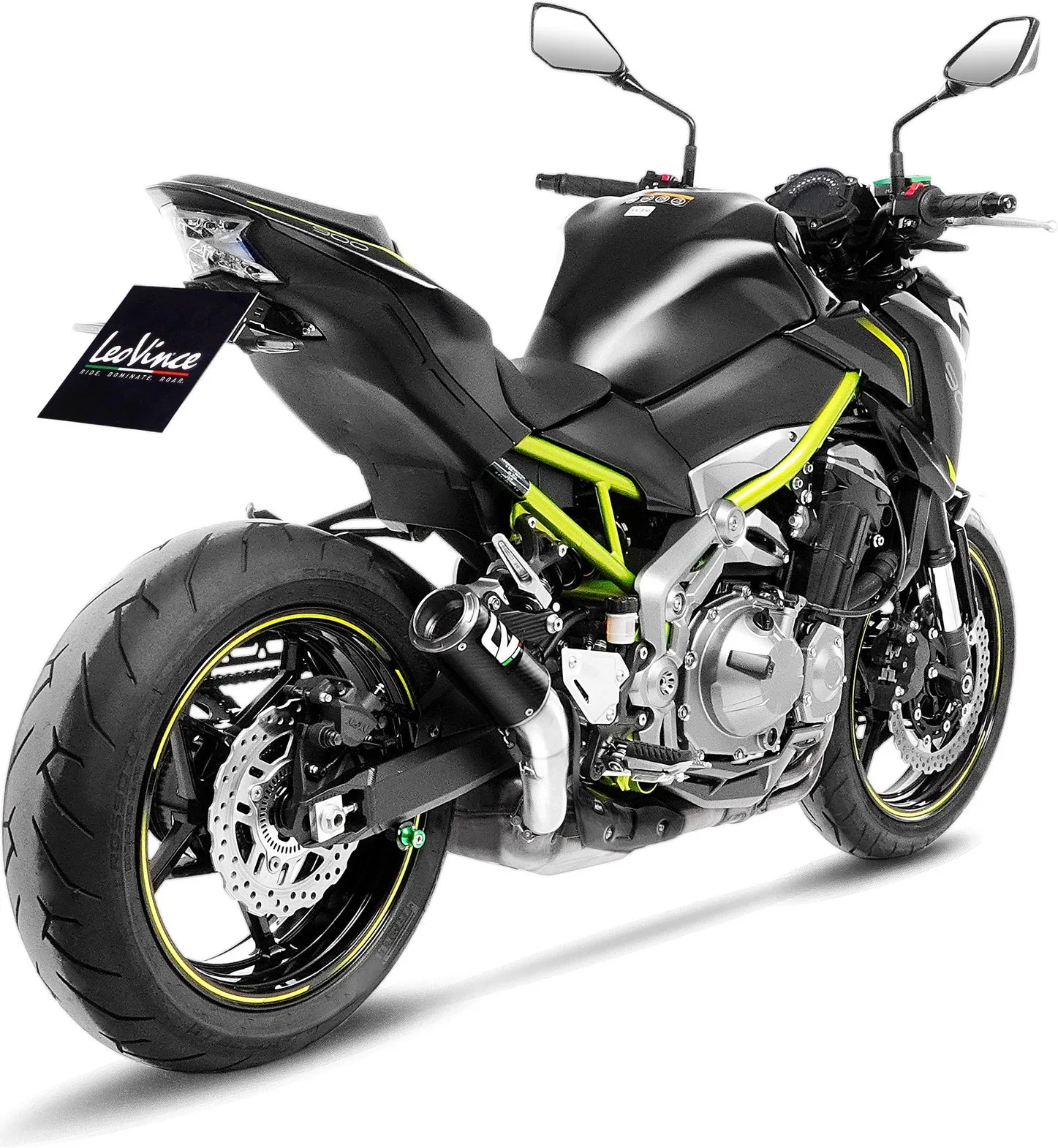 Terminale Di Scarico Senza Omologazione Suono Lv Corsa Carbonio Fondello Acciaio - Leovince Compatibile Con Kawasaki Z 900 (2017-2019)