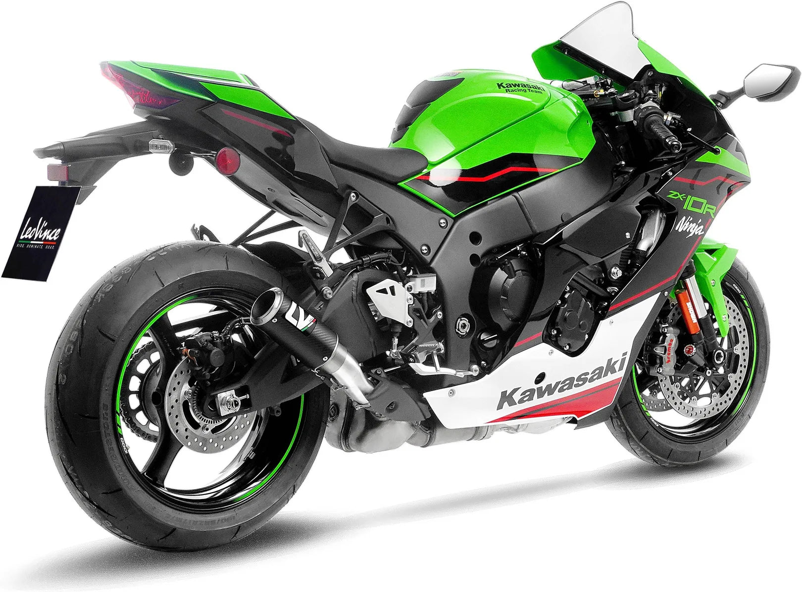 Terminale Di Scarico Senza Omologazione Suono Lv Corsa Carbonio Fondello Acciaio - Leovince Compatibile Con Kawasaki Zx 10R Ninja (2016-2020)
