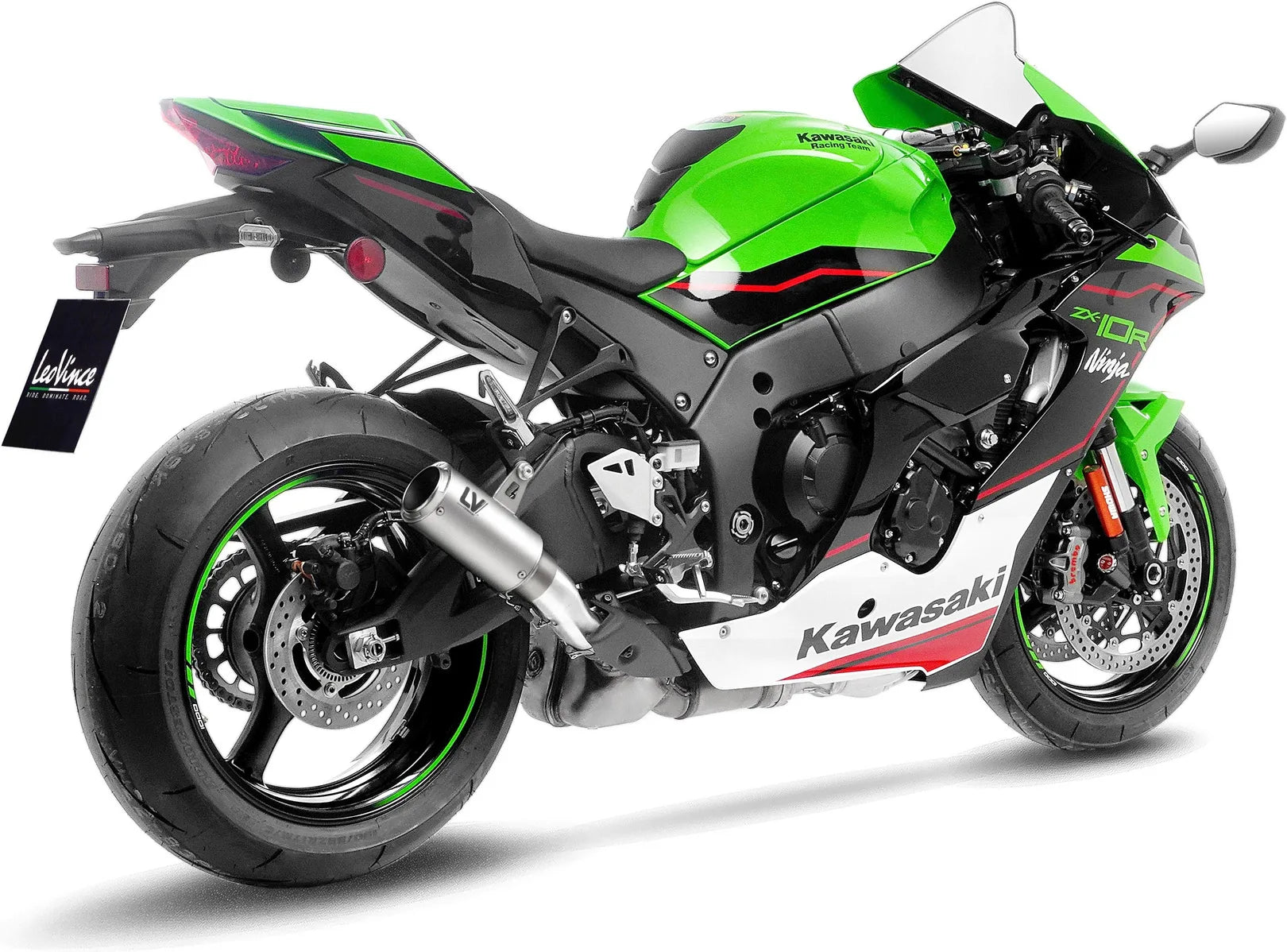 Terminale Di Scarico Senza Omologazione Suono Lv Corsa Titanio Fondello Acciaio - Leovince Compatibile Con Kawasaki Zx 10R Ninja (2016-2020)