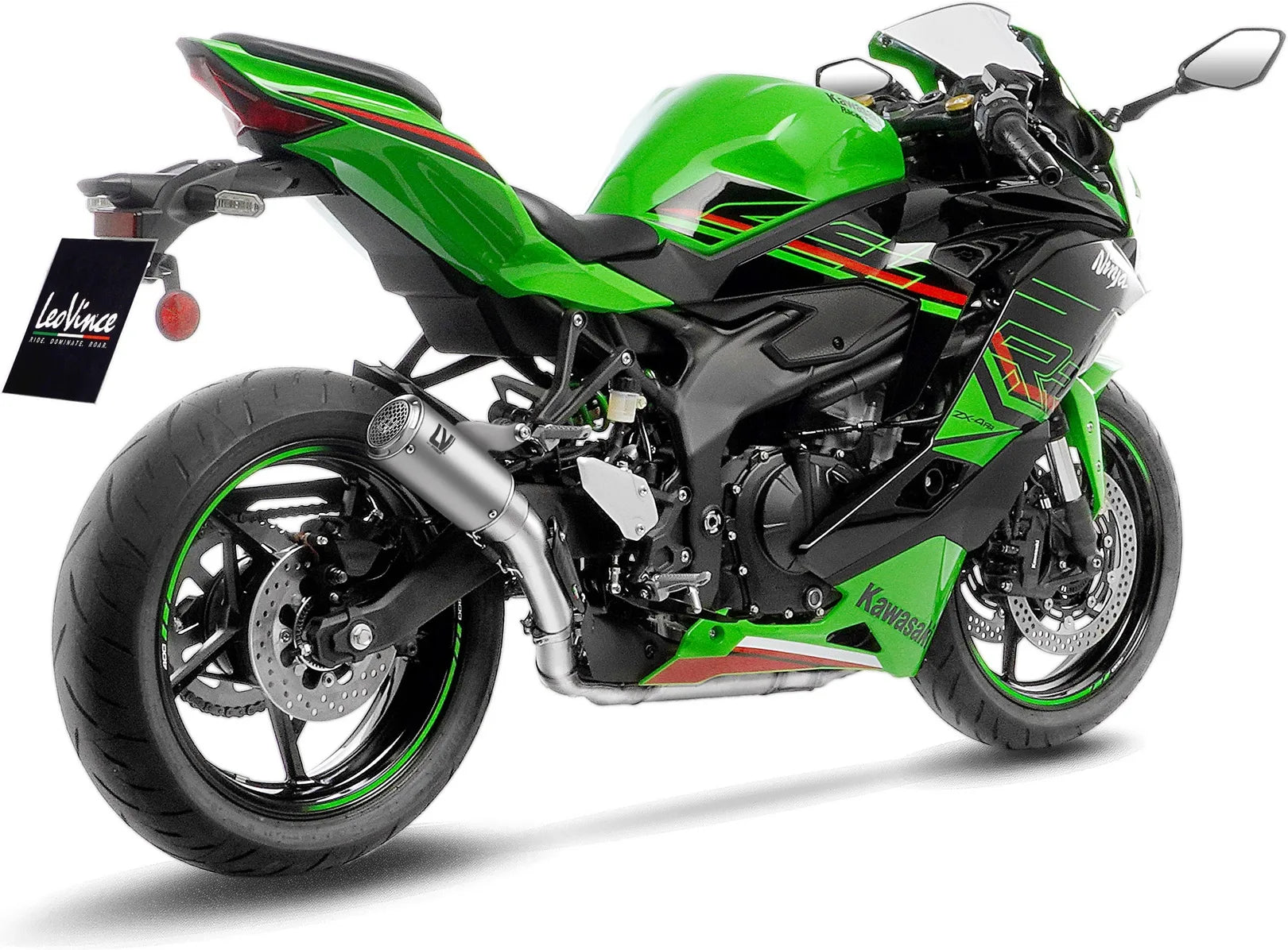 Terminale Di Scarico Senza Omologazione Suono Lv Corsa S Titanio Fondello Acciaio - Leovince Compatibile Con Kawasaki Zx 4R (2024-2026)
