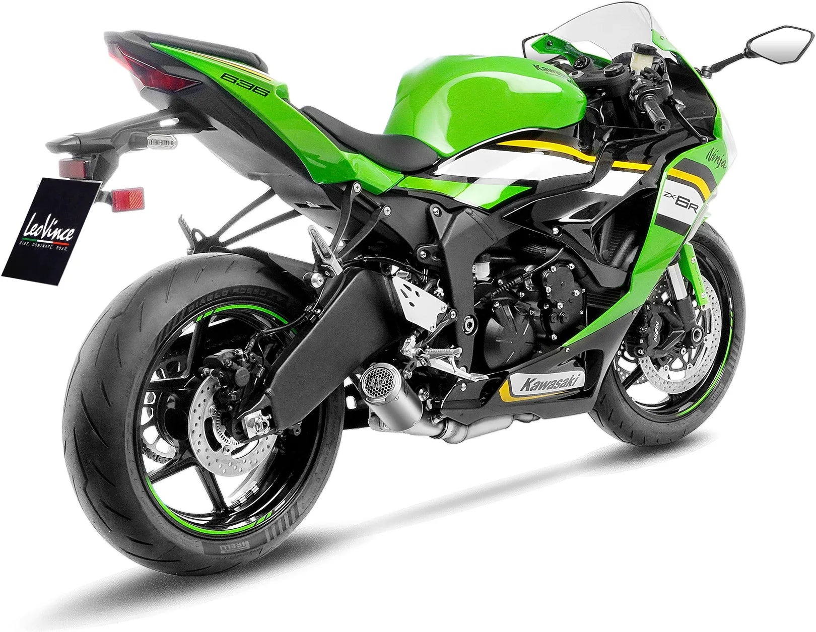 Terminale Di Scarico Senza Omologazione Suono Lv Corsa S Titanio Fondello Acciaio - Leovince Compatibile Con Kawasaki Zx 6R Ninja (2019-2020)