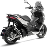 Impianto Di Scarico Completo Non Catalizzato E Senza Omologazione Suono Gp Corsa Carbonio - Leovince Compatibile Con Aprilia Sr Gt 125 - Sport (2022-2024)
